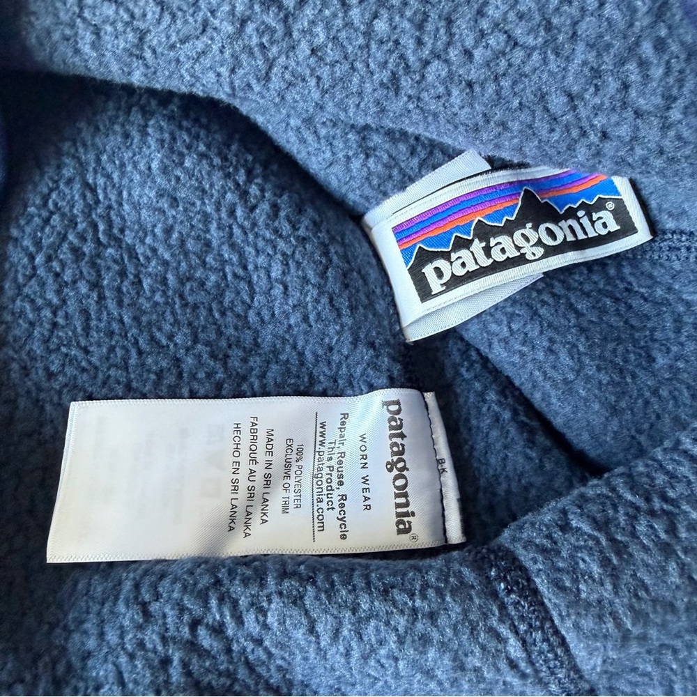 Patagonia Better Sweater 1/4 Zip Medium 10 Neutral Blue Winter Layer Ski Top - Picture 4 of 7